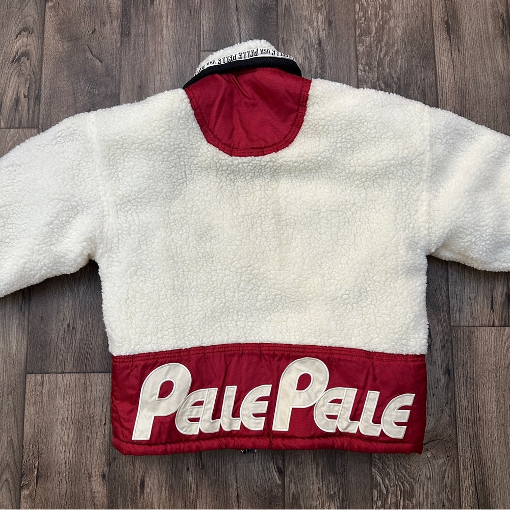 Pelle Pelle USA Marc Buchanan Reversible Vintage Jacket Men Sz M White Red Gray